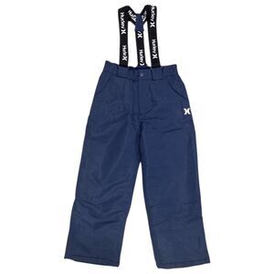 Hurley Boys Water Resistant Lined Snow Pant with Removable Suspenders - Navy